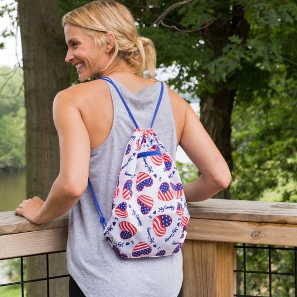 I LOVE USA backpack - Light Rainproof Zipper-pocket Quick-access-key-pull